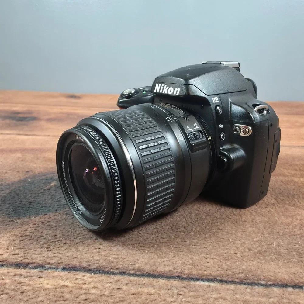 Nikon D60 DSLR Camera Black Good 18-55mm Lens EN-EL9 Battery 10.2MP CCD